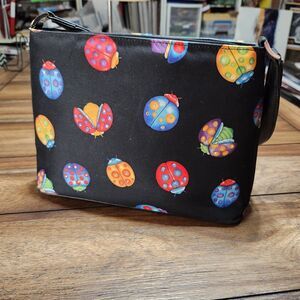 Black Purse W/Lady Bugs Sparkle Lady Bugs On One Side